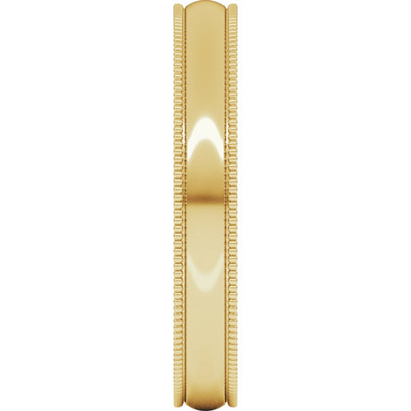14K Yellow Gold 3 mm Lightweight Milgrain Half Round Band Size 3