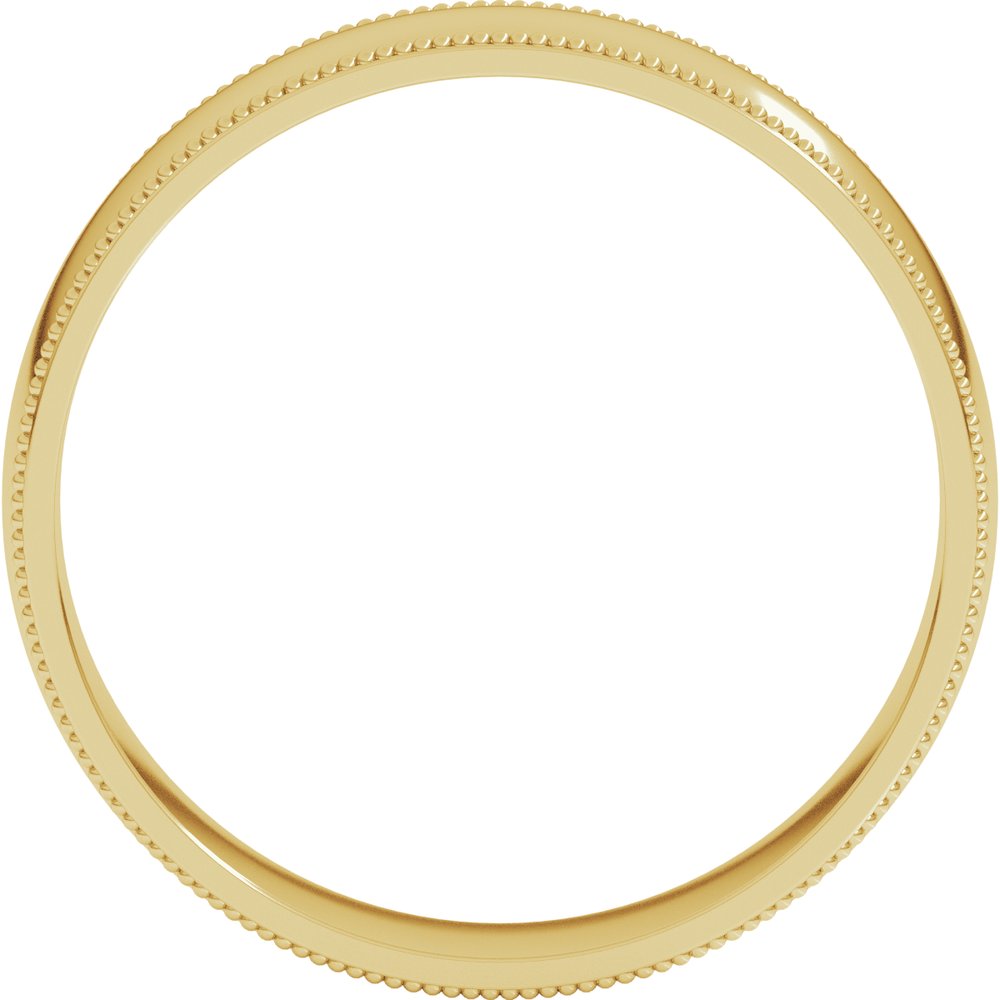 14K Yellow 5 mm Milgrain Half Round Comfort Fit Band