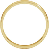 10K Yellow 5 mm Milgrain Half Round Comfort Fit Band