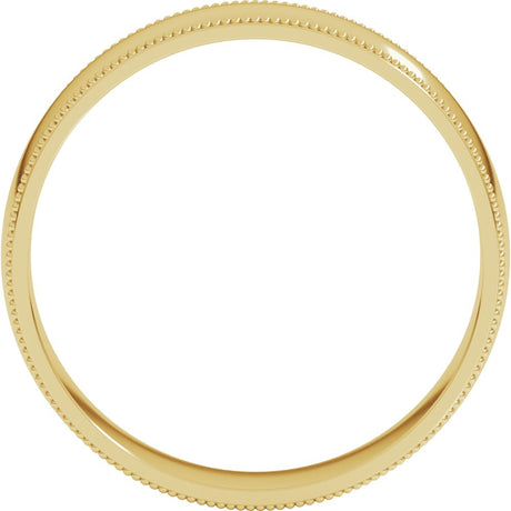 10K Yellow Gold 5 mm Milgrain Comfort-Fit Half Round Band Size 8