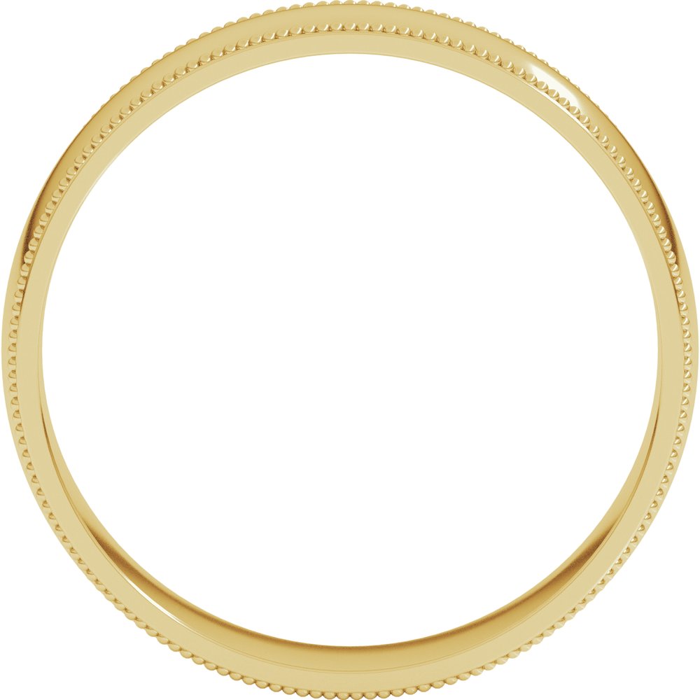 14K Yellow Gold 5 mm Milgrain Comfort-Fit Half Round Band Size 5.5