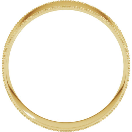 14K Yellow Gold 6 mm Milgrain Comfort-Fit Flat Band Size 7.5