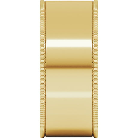 14K Yellow Gold 8 mm Milgrain Comfort-Fit Flat Band Size 11
