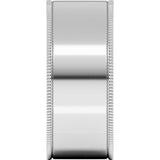 14K White 8 mm Milgrain Comfort-Fit Flat Band Size 8