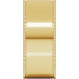 14K Yellow 8 mm Milgrain Comfort-Fit Flat Band Size 11