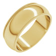14K Yellow 7 mm Milgrain Half Round Band Size 7 