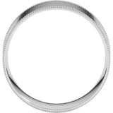 14K White 8 mm Milgrain Comfort-Fit Flat Band Size 8