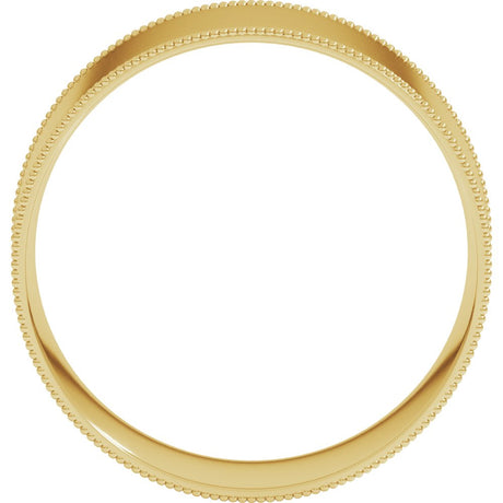 14K Yellow Gold 8 mm Milgrain Comfort-Fit Flat Band Size 9.5