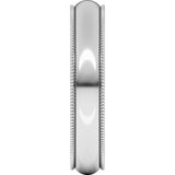 Sterling Silver 4 mm Lightweight Milgrain Comfort-Fit Half Round Band Size 9.5