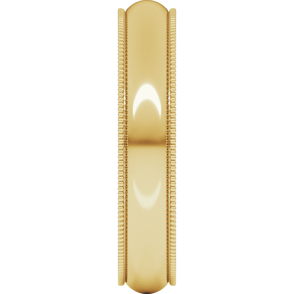 10K Yellow Gold 4 mm Milgrain Comfort-Fit Half Round Band Size 4