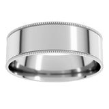 14K White Gold 6 mm Milgrain Comfort-Fit Flat Band Size 9