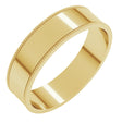 10K Yellow Gold 5 mm Milgrain Comfort-Fit Flat Band Size 9