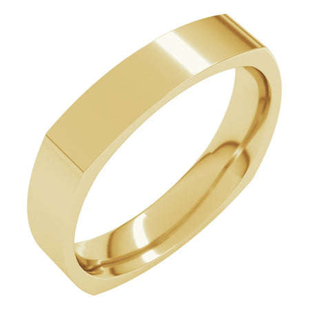 14K Yellow Gold 4 mm Comfort-Fit Square Band Size 5.5