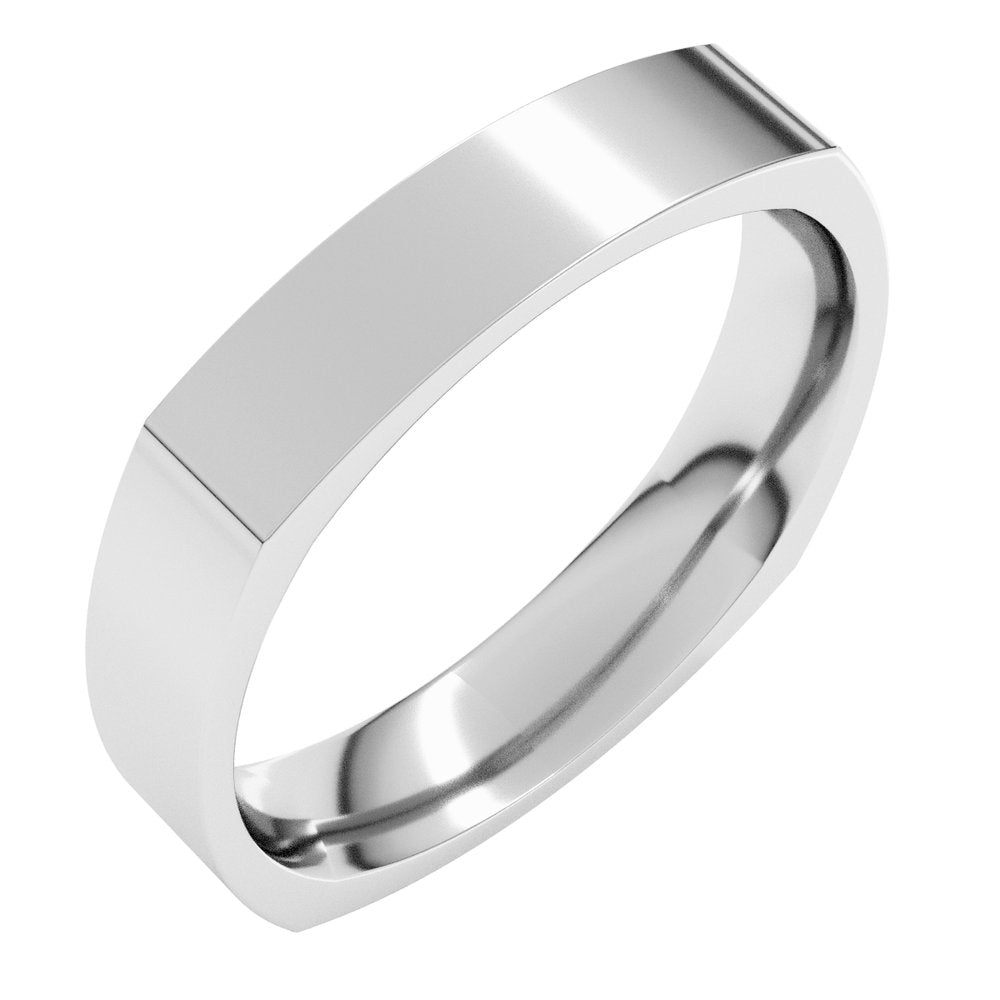 Platinum 4 mm Square Comfort Fit Band Size 8.5