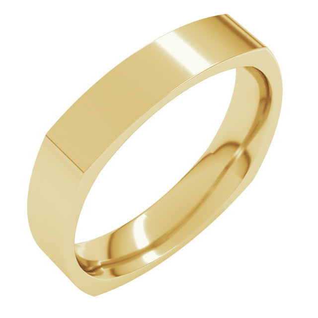 14K Yellow Gold 4 mm Comfort-Fit Square Band Size 5.5