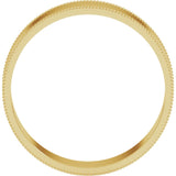 10K Yellow 5 mm Milgrain Comfort-Fit Flat Band