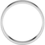 Sterling Silver 5 mm Milgrain Comfort-Fit Flat Band Size 11