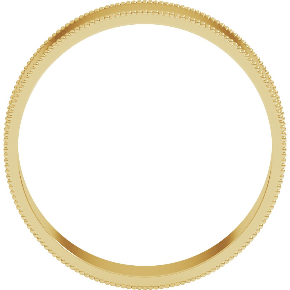 14K Yellow 5 mm Milgrain Comfort-Fit Flat Band