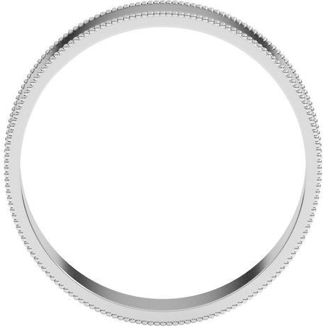 Sterling Silver 5 mm Milgrain Comfort-Fit Flat Band Size 11