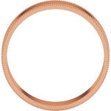 10K Rose Gold 5 mm Milgrain Comfort-Fit Flat Band Size 8