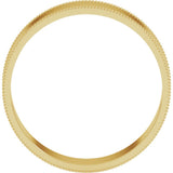 10K Yellow Gold 5 mm Milgrain Comfort-Fit Flat Band Size 9