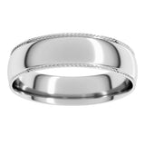 14K White Gold 5 mm Rope Comfort-Fit Half Round Band Size 10.5