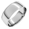 Platinum 7 mm Rope Comfort-Fit Half Round Band Size 11.5