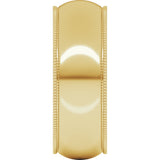 10K Yellow Gold 7 mm Milgrain Comfort-Fit Half Round Band Size 9.5