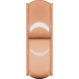 14K Rose Gold 7 mm Milgrain Comfort-Fit Half Round Band Size 9.5