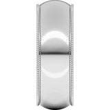 14K White Gold 7 mm Lightweight Milgrain Comfort-Fit Half Round Band Size 9.5