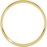 14K Yellow 4 mm Milgrain Flat Comfort Fit Band