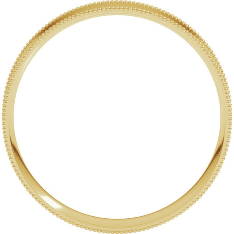 14K Yellow 4 mm Milgrain Flat Comfort Fit Band Size 5.5