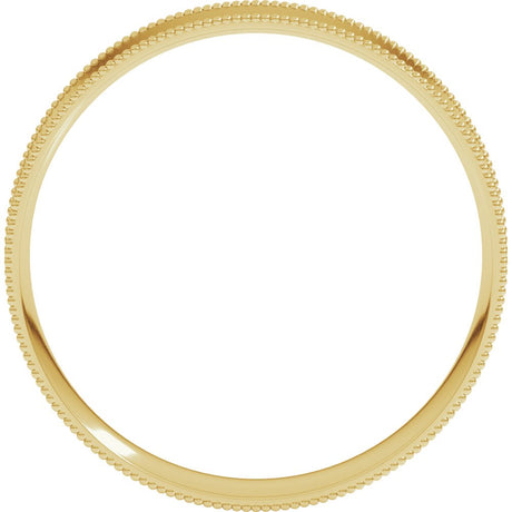 14K Yellow 4 mm Milgrain Comfort-Fit Flat Band