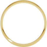 10K Yellow Gold 4 mm Milgrain Comfort-Fit Flat Band Size 6.5