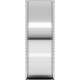 14K White Gold 7 mm Milgrain Comfort-Fit Flat Band Size 11.5