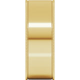 14K Yellow Gold 7 mm Milgrain Comfort-Fit Flat Band Size 7.5