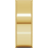 14K Yellow 7 mm Milgrain Comfort-Fit Flat Band Size 12
