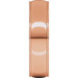 14K Rose Gold 5 mm Rope Comfort-Fit Half Round Band Size 10.5