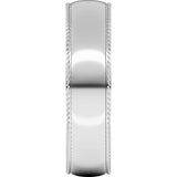 Sterling Silver 5 mm Rope Comfort-Fit Half Round Band Size 11