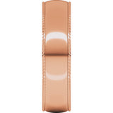 14K Rose Gold 5 mm Rope Comfort-Fit Half Round Band Size 10.5