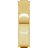 18K Yellow Gold 5 mm Rope Comfort-Fit Half Round Band Size 8