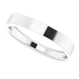 Platinum 3 mm Comfort-Fit Square Band Size 9.5