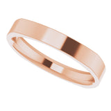 14K Rose Gold 3 mm Comfort-Fit Square Band Size 7