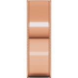 14K Rose 6 mm Milgrain Comfort-Fit Flat Band Size 10