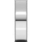 14K White Gold 6 mm Milgrain Comfort-Fit Flat Band Size 9