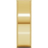 14K Yellow Gold 6 mm Milgrain Comfort-Fit Flat Band Size 8.5