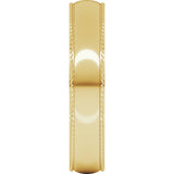 14K Yellow 4 mm Rope Comfort-Fit Half Round Band