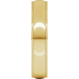 10K Yellow Gold 4 mm Rope Comfort-Fit Half Round Band Size 8.5