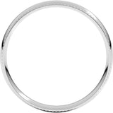Sterling Silver 3 mm Rope Comfort-Fit Half Round Band Size 19