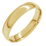 10K Yellow Gold 4 mm Rope Comfort-Fit Half Round Band Size 8.5